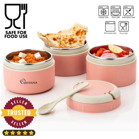 DOST 3 Layer SS Lunch Box | 550ml x 3 Airtight Tiffin | Premium Lunch ...