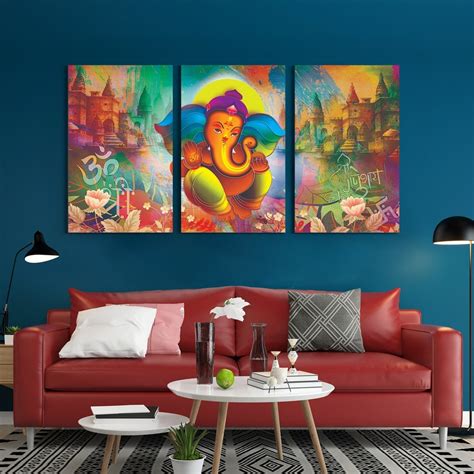 Lord Ganesha Canvas Painting Framed Divine Energy for Home and Office ...