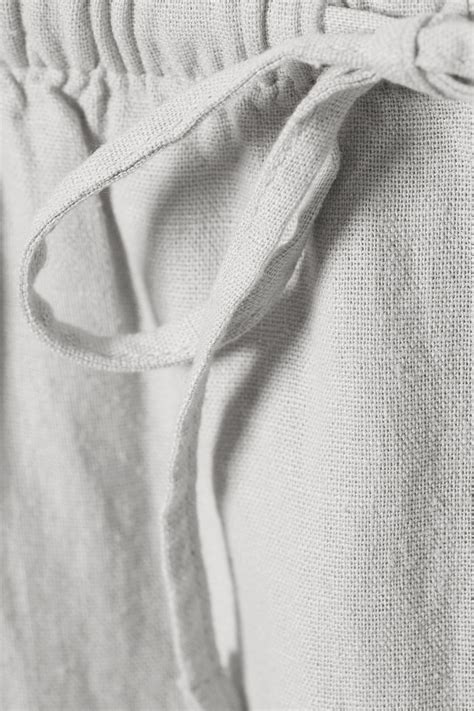 low rise linen-blend trousers - Light Grey | Weekday DK