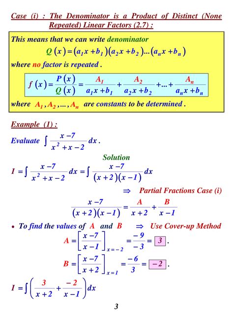 Image result for Integration by Partial Fraction Complex Example