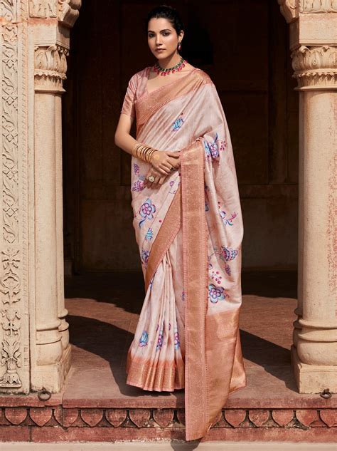 Baby Pink Celebration Saree – TrendOye