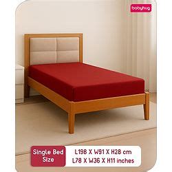 Babyhug 100% Cotton Waterproof Fitted Mattress Protector Cover - Maroon
