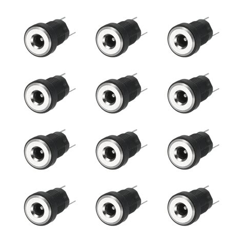 Uxcell 12pcs DC3513 Power Jack, 30V 0.5A 3.5x1.3mm 2 Pin DC Power ...