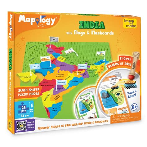 Buy Imagimake Mapology India Map with Flash Card| Swipe & Reveal Card ...
