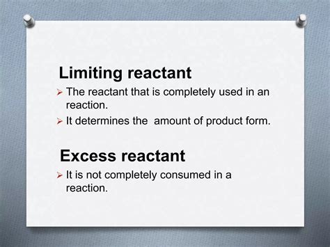 limiting and excess reagent in chemical reaction | PPTX