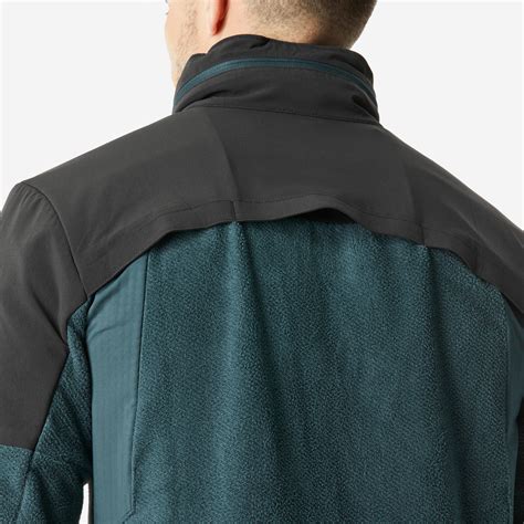 Men’s Fleece Hiking Jacket – SH 500 - Abyss green, smoked black ...