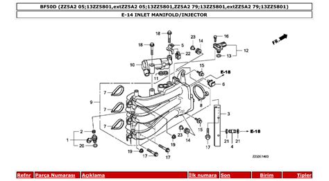 bf50d – Section E-14 INLET MANIFOLD/INJECTOR parts diagram
