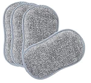 Non-Scratch Microfiber Scrub Sponges for Kitchen, Multi-Purpose ...