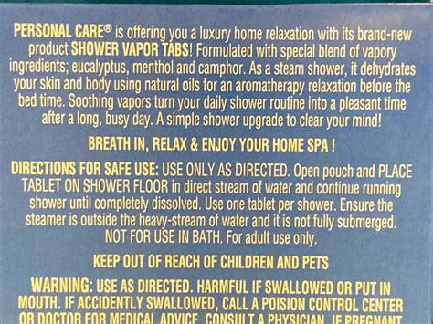 2 Pack NEW Shower Vapor Tabs Effervescent Vapor Steam Tablets 4 Tablets ...