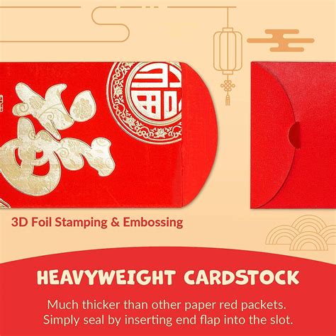 Buy Chinese New Year Red Envelopes - 24-Count Chinese Red Packets, Hong ...