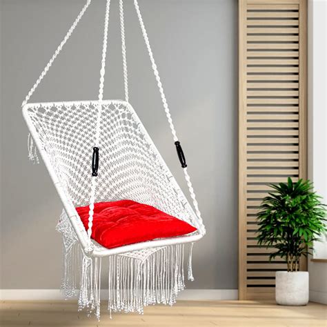 SWINGZY Premium Small Rectangle-Shape Single Seater Wooden Swing Chair ...