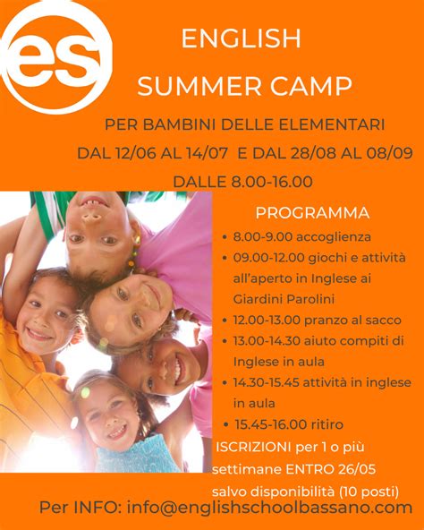 ENGLISH SUMMER CAMP 2023 BAMBINI ELEMENTARI (2) - English School Bassano