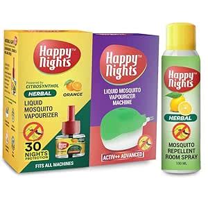 Happy Nights 45 ML Orange Eucalyptus Oil Based Liquid Vaporizer with ...