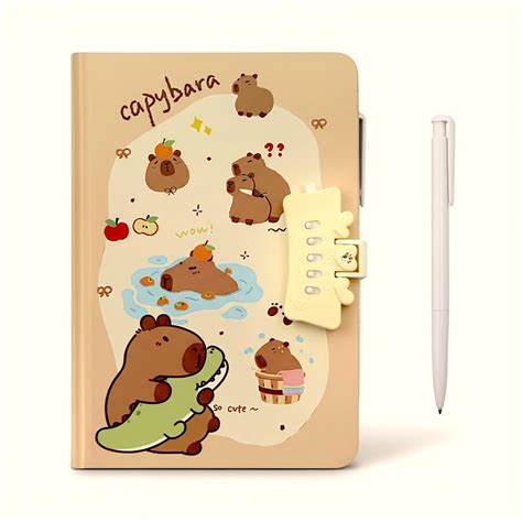 TECHNOCHITRA Beautiful Capybara Password Lock Diary with Pen | Secret ...