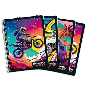 Classmate Pulse Single Subject Spiral Notebook - Pack of 4 | Unruled ...