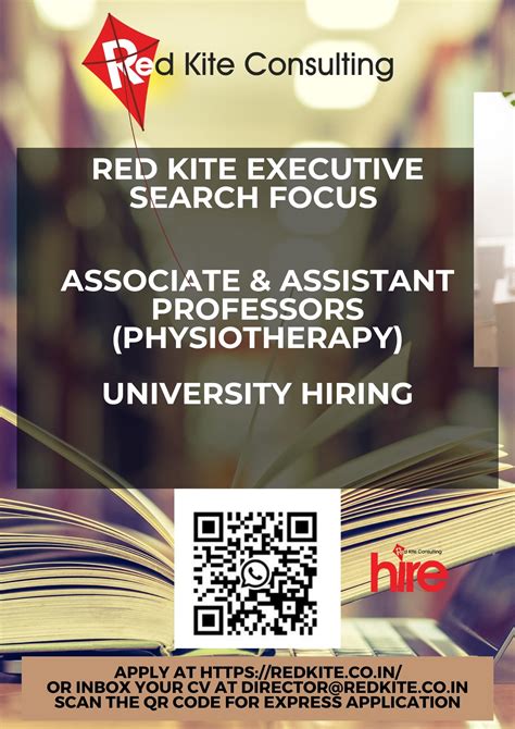 ASSOCIATE & ASSISTANT PROFESSORS- PHYSIOTHERAPY- UNIVERSITY HIRING - Red Kite Consulting