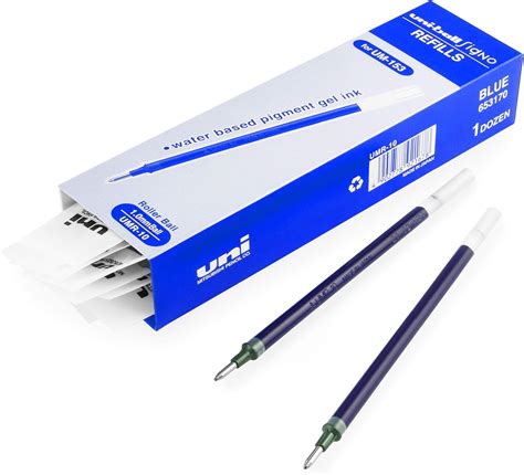 Uni-Ball Signo UM-153 Pen Refills - 1.0mm Nib - Gel Ink - Blue - Pack ...