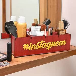 Flipkart.com | MRIYANGNI 4 Compartments Wooden Instaqueen Makeup Brush ...