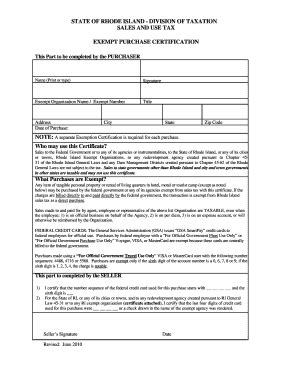 Fillable Online tax ri GSA Exemption 062010 - tax ri Fax Email Print ...