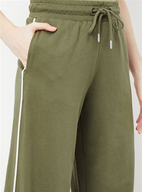 Buy Women Side Striped Wide-Leg Track Pants Online at just Rs. 799.0 ...