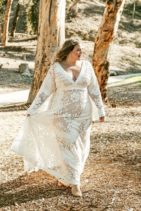 Maggie, Bohemian Wedding Dress, Boho Wedding Dress, Vintage Lace Wedding Dress, Deep V Wedding ...