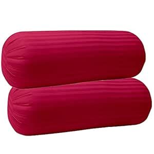 Trance Home Linen 100% Cotton 16x32 inch 200TC Striped Bolster Cover ...