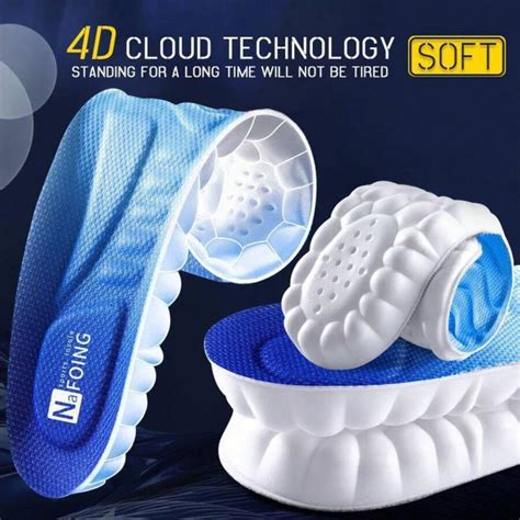 1 Pair 4D Sport Insoles Super Soft High Elasticity Shoe Pads Deodorant ...