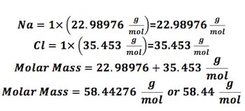Image result for Molar Mass Examples