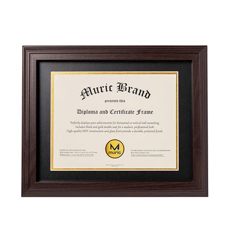 Muric Diploma Frame Double Mat Document Frame with Real Glass, Display ...