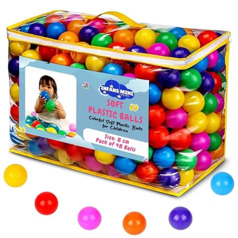 Infans Mini 8cm Kids Soft Plastic Balls for Pool Pit & Ocean Without ...