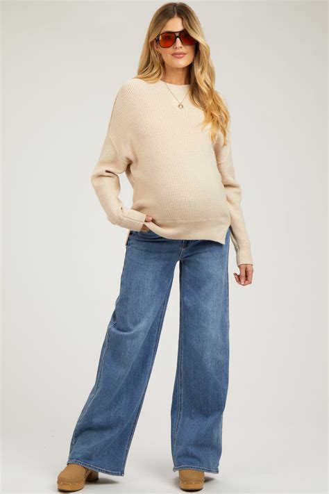 Blue Wide Leg Maternity Jeans– PinkBlush