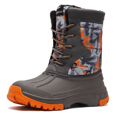 HOBIBEAR Boys' Insulated Waterproof Winter Snow Boots for Cold Weather ...