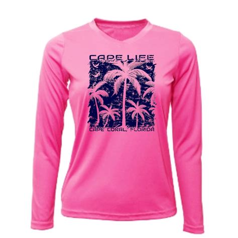 Palm Trees Sun Shirt Front Graphic - Women's UPF50 Dryfit Shirt - Cape ...