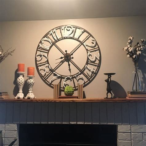 Groovy Large Brown And White Metal Wall Clock