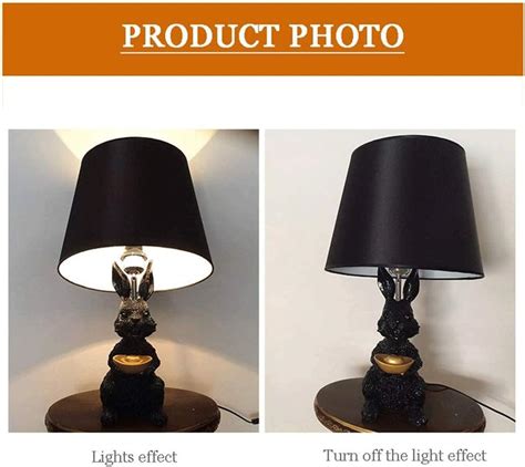 Buy SPNEC Black Rabbit Hare Animal Table Desk Lamp Gold Ingot Table ...