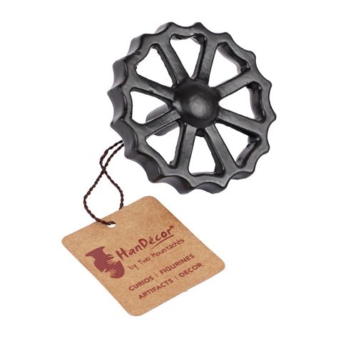 Tap Wheel Design Cabinet/Wardrobe Knobs Black, Pack of 6