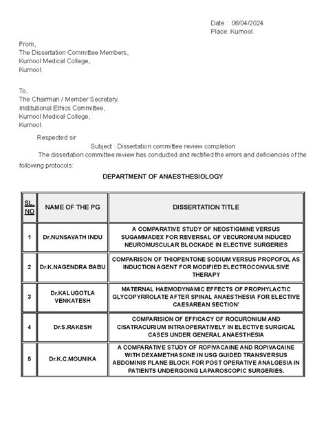 Document - Ffyyu - Date : 06/04/ Place: Kurnool. From, The Dissertation ...