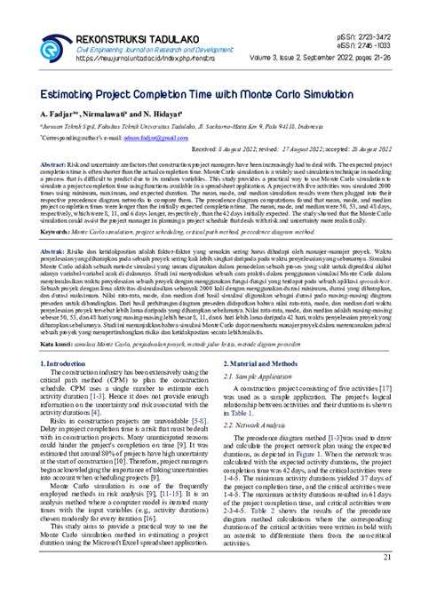 Monte Carlo Simulation of Project Schedule Using SPSS 的图像结果