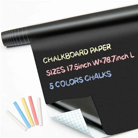 Hotfix Large Chalkboard Adhesive Paper Roll - 60 * 200 CM - 5 Chalks ...