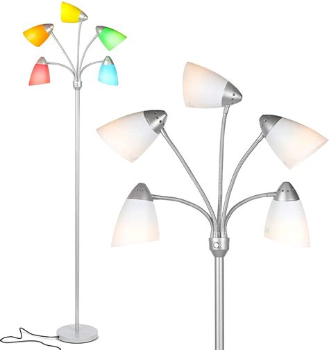 Brightech Medusa LED Floor Lamp - Multi Head Adjustable Tall Pole ...