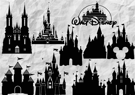 10 Disney Castle Silhouettes | Disney Castle Svg | Disney Castle ...
