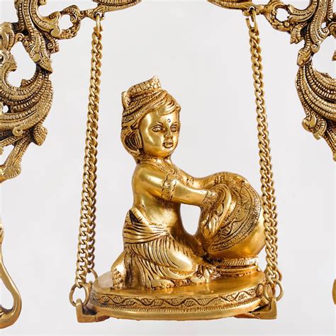 Brass Laddu Gopal Decorative Urli Bowl With Swing Online - Premium ...