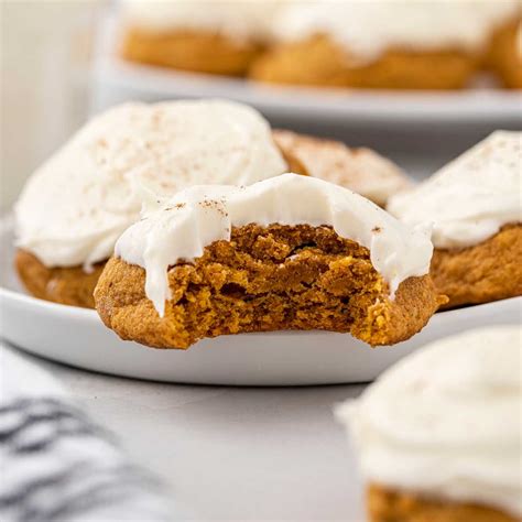 Pumpkin Cookies with Cream Cheese Frosting - The Best Blog Recipes