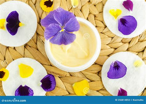 Yellow Facial Mask Banana Face Cream, Shea Butter Hair Mask, Body Butter and Violet Pansy Flower ...
