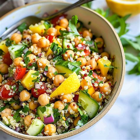 Amazing Lemony Quinoa Chickpea Salad for Delicious Health