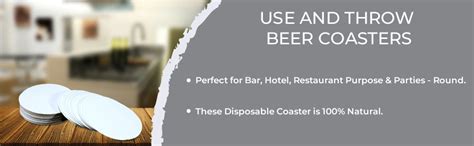 esplanade Disposable Paper Coasters (Set of 100) - Use and Throw ...