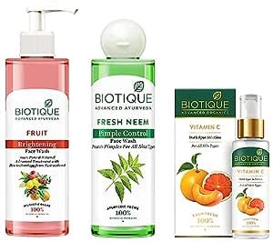 Biotique Vitamin C Dark Spot Solution Serum, 30ml & Fruit Brightning ...