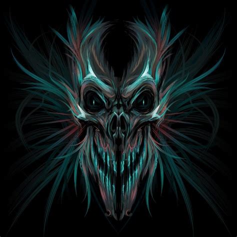 Donkere schedel Vector illustratie | Gratis Vector