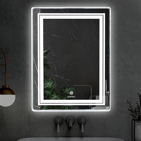 Plantex Glass LED Mirror For Wall Mount Bathroom With 3 Tone/Designer ...