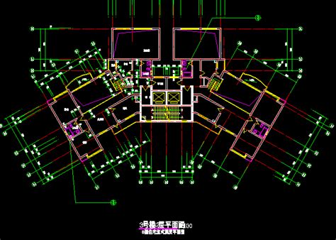 超高层住宅楼标准层户型平面图免费下载 - 建筑户型平面图 - 土木工程网